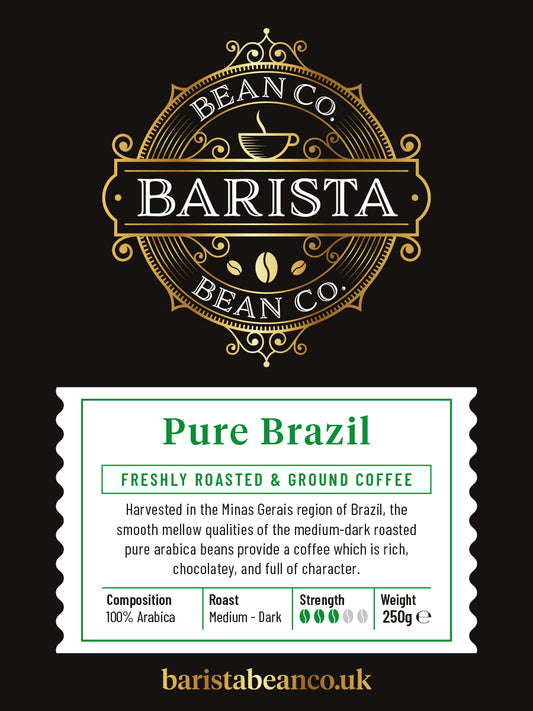 Pure Brazil Coffee (Beans or Ground) - By Barista Bean Co.