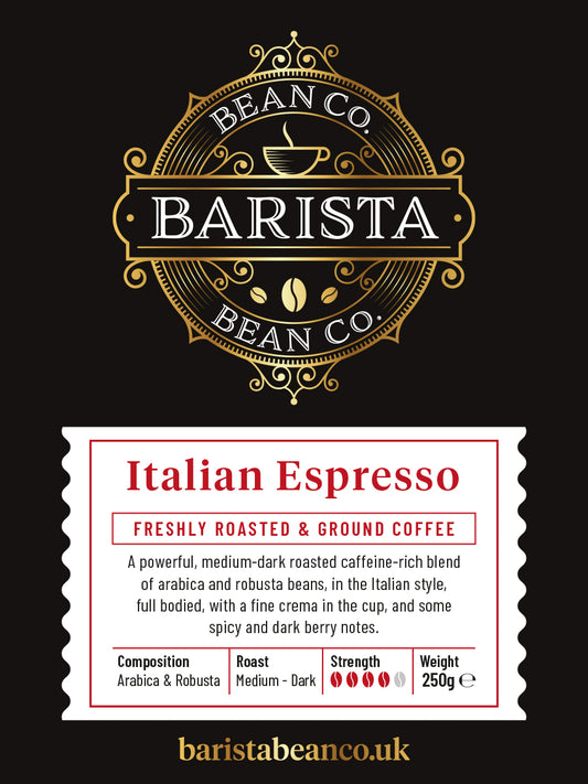 Italian Espresso Coffee (Beans or Ground) - By Barista Bean Co.