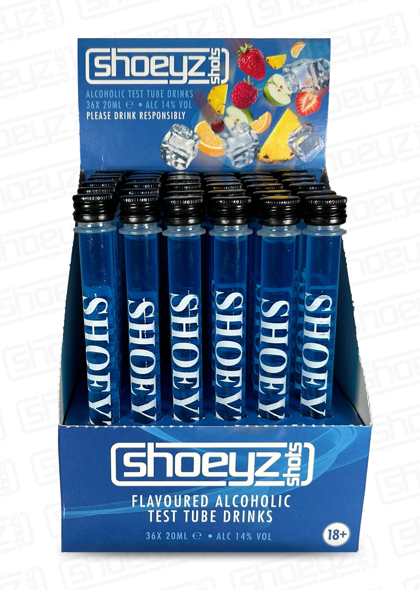 shoeyz vodka test tube shots blue raspberry