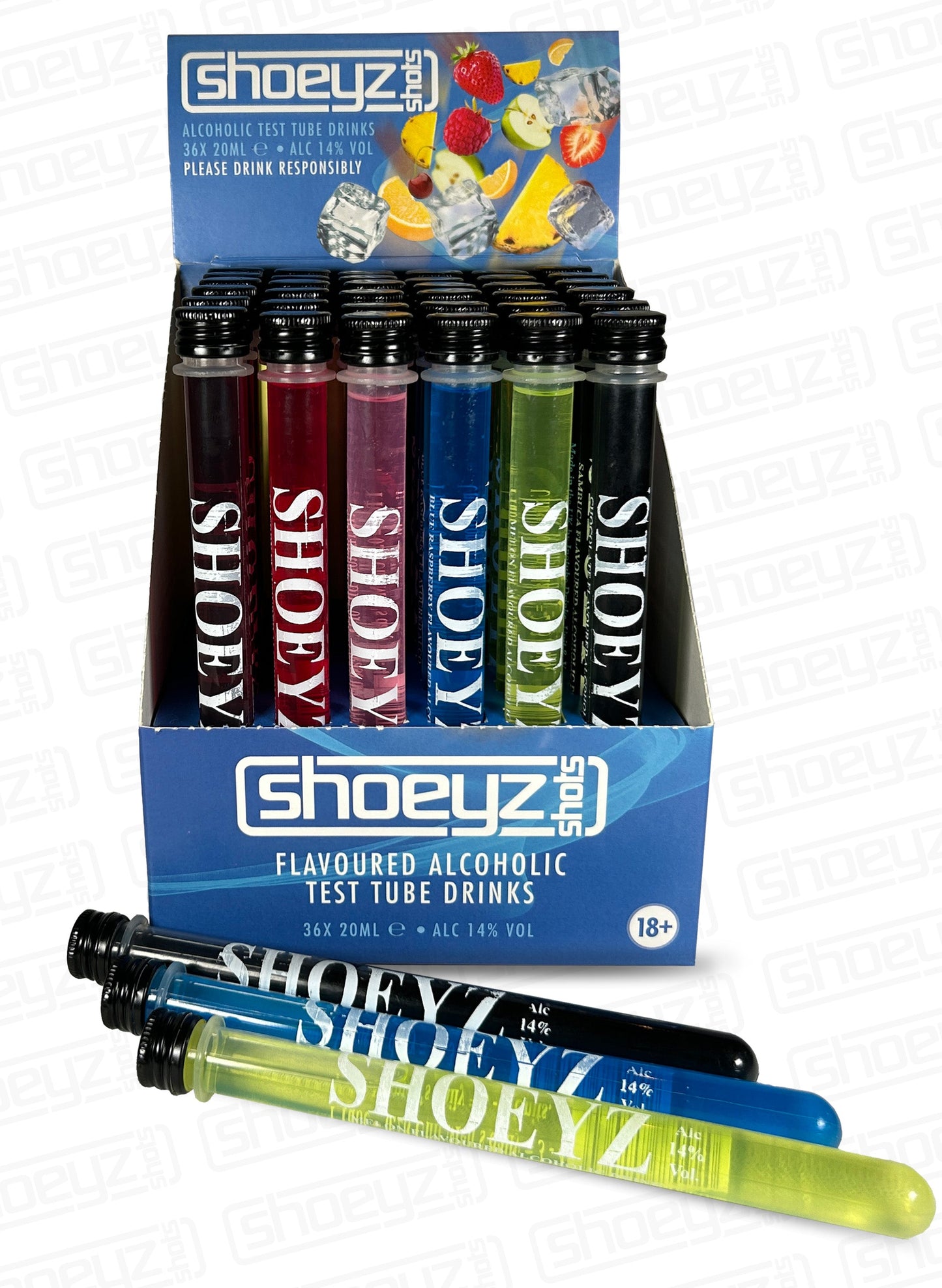 shoeyz vodka test tube shots multi flavours 2