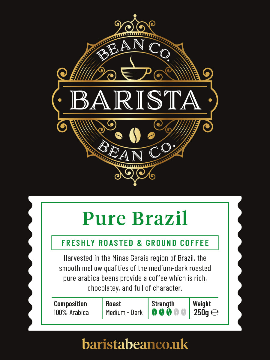 Pure Brazil Coffee (Beans or Ground) - By Barista Bean Co.