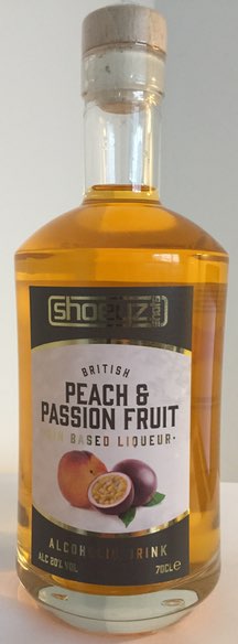 shoeyz gin bottles 6 flavours peach and passion fruit