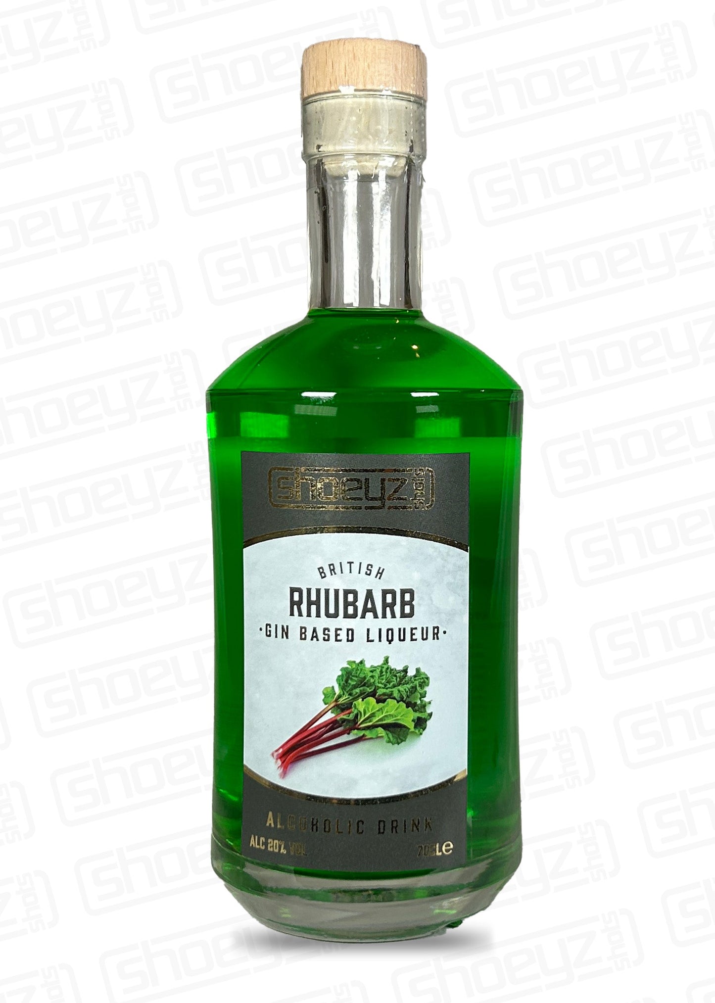 shoeyz gin rhubarb bottle front