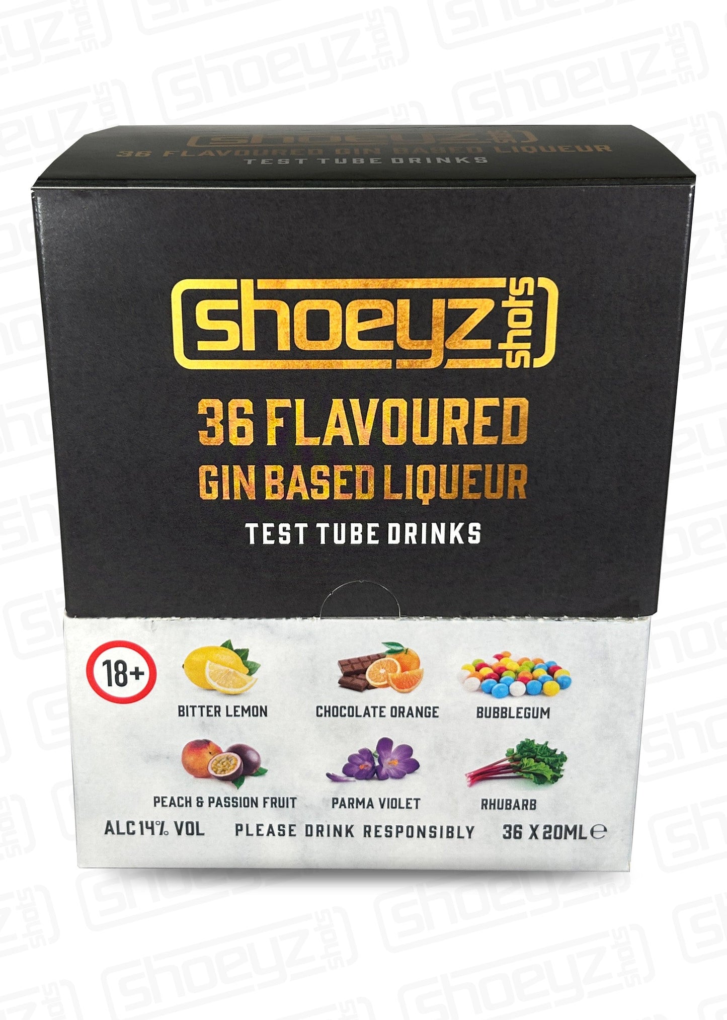 shoeyz gin test tube shots mixed case rear
