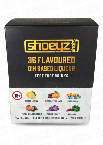 shoeyz gin test tubes chocolate orange flavour rear case