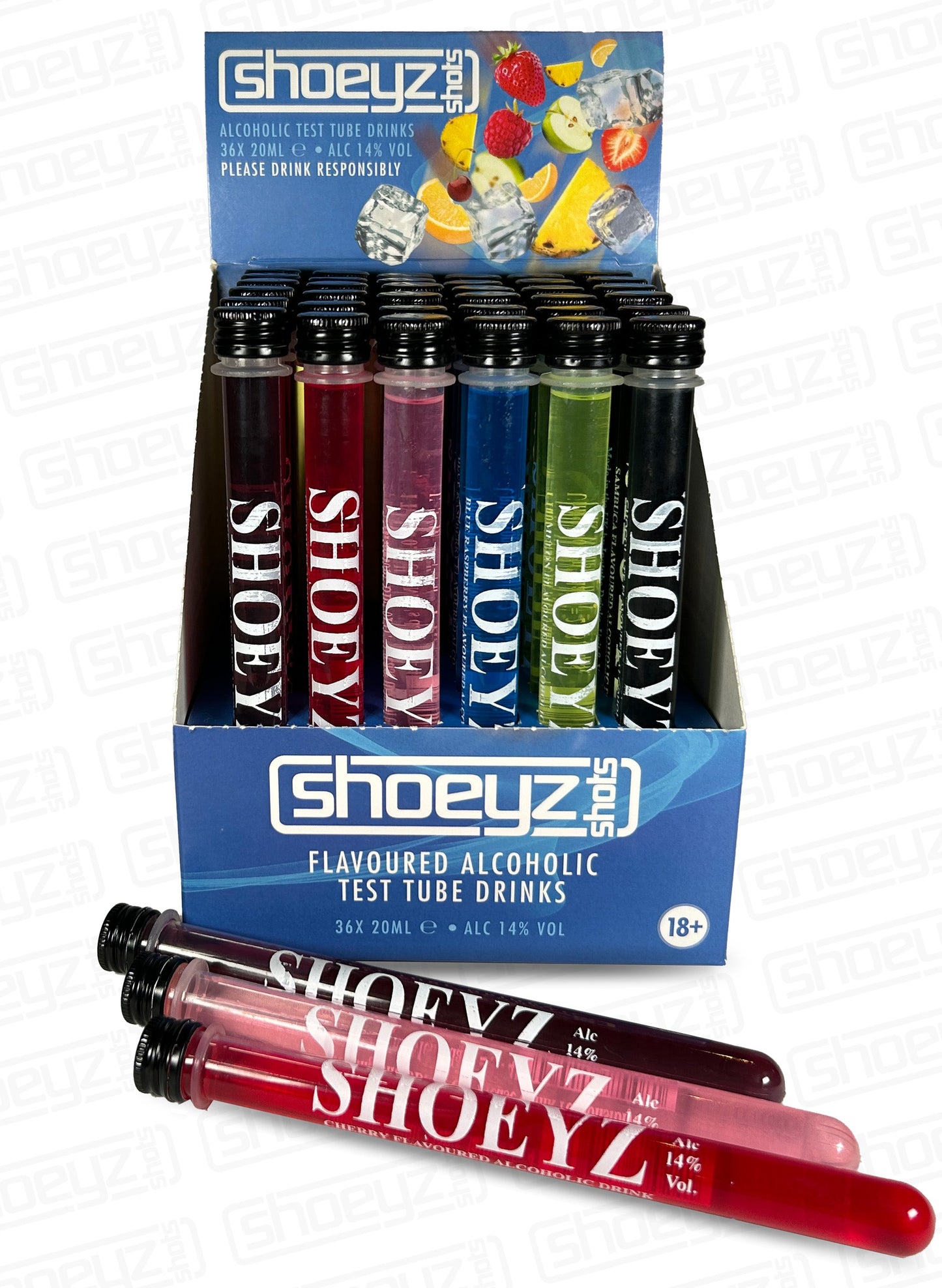 shoeyz vodka test tube shots multi flavours 3